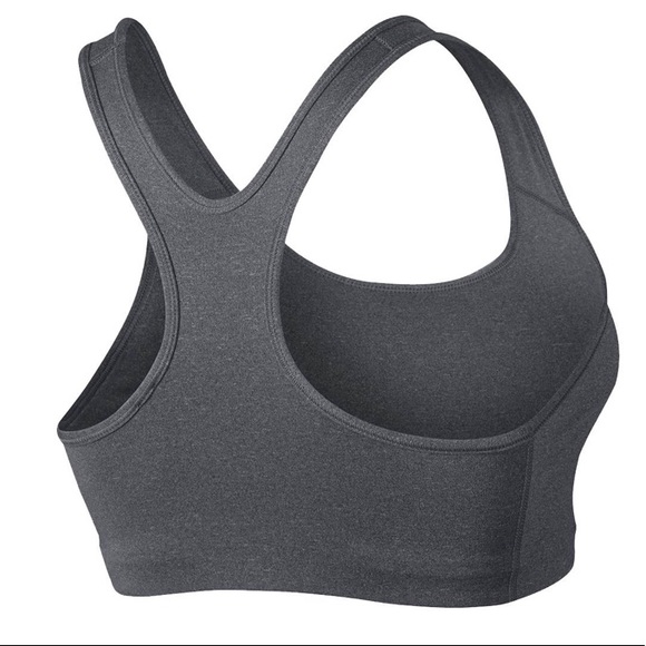 NWT Nike Swoosh Dri-Fit Sports Bra Charcoal Gray - Picture 4 of 10